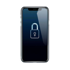 Wall Mural - smartphone with lock icon on screen