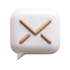 Wall Mural - 3d rendered email icon in white and gold