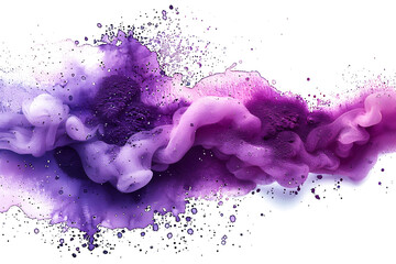 Wall Mural - Vivid purple watercolor splash on transparent background.