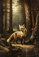 Wall Mural - red fox vulpes