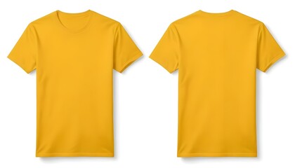 Wall Mural - Two yellow t-shirts against a white background