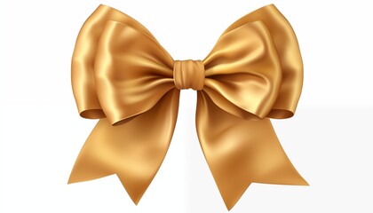 golden bow isolated on white background