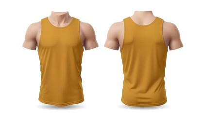 Wall Mural - A yellow tank top , shown from the front and back views