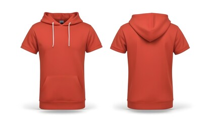 Wall Mural - A red hoodie , shown from the front and back views