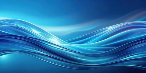 Canvas Print - Abstract blue background with flowing waves, abstract, blue, background, waves, flow, movement, texture, pattern, design