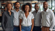 © btiger - Multiethnic Business Team Smiling Diverse Office Workers Interracial Group Happy Confident Modern Bright