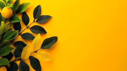 Wall Mural - Goldenrod minimalist background with space above for text flat design front view regal theme animation Triadic Color Scheme