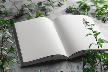 White blank book mockup on isolated background