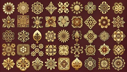 Wall Mural - Huge set  of vector decorative elements for design