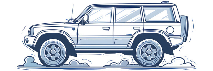 Sticker - Car illustration, track car, off road car.