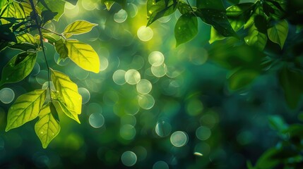 Wall Mural - Vibrant green bokeh