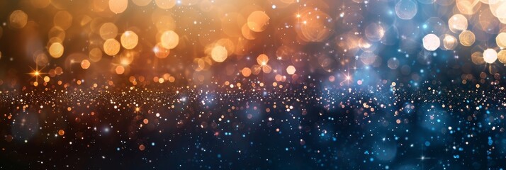 Wall Mural - abstract glittering lights with a gradient from blue to brown