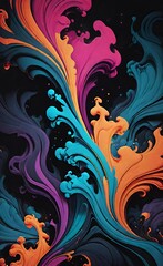 Wall Mural - abstract background with swirls
