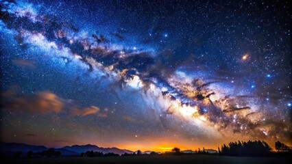 Wall Mural - starry night sky with milky way galaxy, stars, universe, space, astronomy, nebula, cosmic, celestial