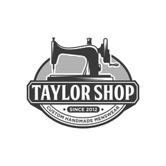 Creative Tailor Shop Logo. Tailor Shop Logo Icon Symbol Vector Design Template