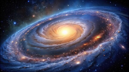 Wall Mural - a stunning view of a spiral galaxy with swirling arms and bright stars, cosmos, stars, universe, ast
