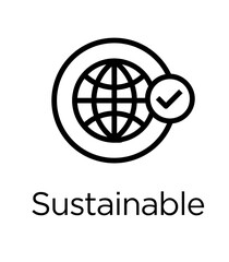 Wall Mural - Sustainable World line icon