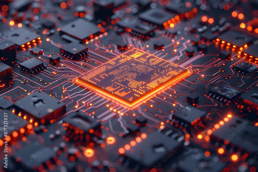 Quantum Computer Processor Background Quantum computing processor with advanced circuitry., clean background ...