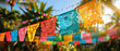 © goku4501 - Hispanic Heritage Month flag decoration design style dia de los muertos, Mexican Traditional Festival. Creative theme of Hispanic Heritage Month, Sept 15 to Oct 15, using social media post