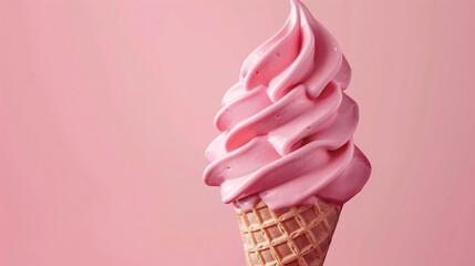 A pink ice cream illustration of a delicious treat, perfect for a summer indulgence or celebration.