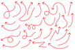 © Daishin - The collection of hand drawn arrows. Arrows set on the white background.