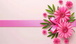 © SJ Studio - A pink ribbon with pink flowers on it