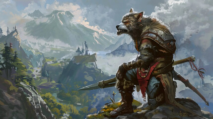 Gnoll Fang of Yeenoghu: Fearsome Warrior of Darkness Fantasy  wallpaper