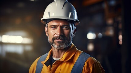 Canvas Print - Portrait of Industry maintenance engineer man wearing uniform