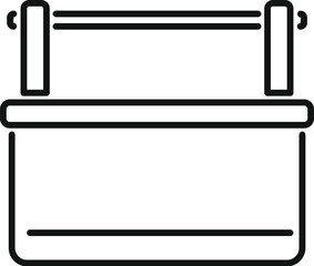 Wall Mural - Simple line drawing of a car battery symbolizing energy storage and automotive power supply