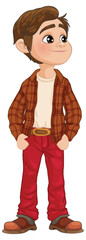 Poster - Illustration of a boy in casual clothing