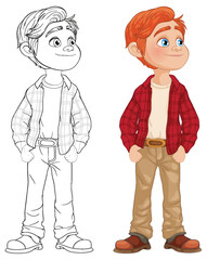 Poster - Illustration of a boy with red hair