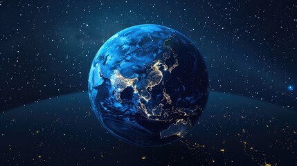 Earth, Starry Sky, blue-black