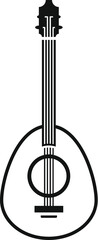 Wall Mural - Minimalist icon of a mandolin, perfect for representing music or cultural themes