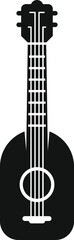 Poster - Black and white illustration of an acoustic guitar, ideal for music related designs