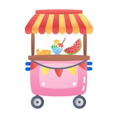 Poster - A flat style icon of food cart 