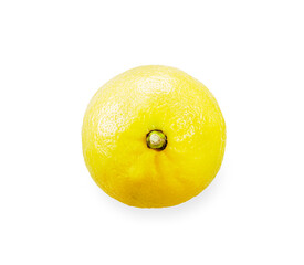Sticker - Top view lemon isolated on white background.