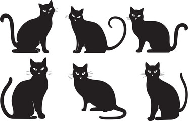 Cat Silhouette Vector Art Illustration Clean and Elegant Design Isoleted White Background
