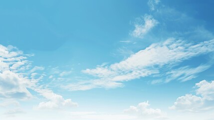 Canvas Print - A tranquil blue sky with scattered white clouds, conveying a sense of peace and calm.