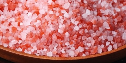 Poster - Pink Himalayan Salt in a Wooden Bowl