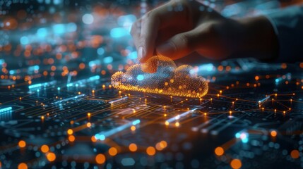 Data science, AI and cloud data concept. Computer programmer.