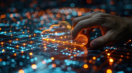 Data science, AI and cloud data concept. Computer programmer.