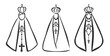 © AZOGUE.art - Our Lady of Aparecida is (Nossa Senhora de Aparecida), patron saint of Brazil. Blessed Virgin Mary line art vector..eps