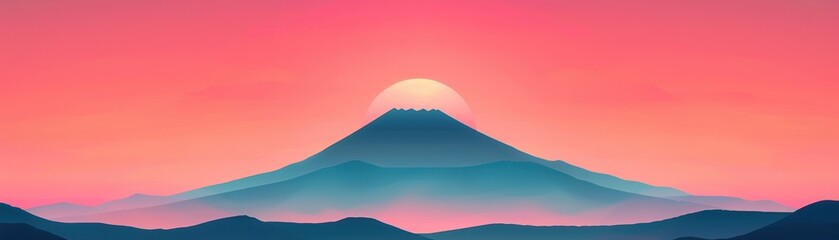 Wall Mural - Mountain Sunset Landscape