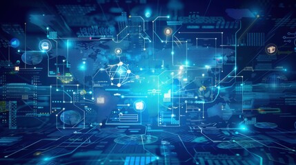 Data science, AI and cloud data concept. Computer programmer.