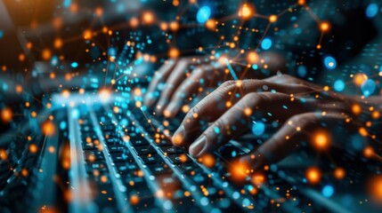 Data science, AI and cloud data concept. Computer programmer.