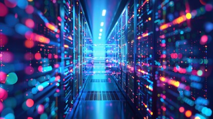Data science, AI and cloud data concept. Computer programmer.