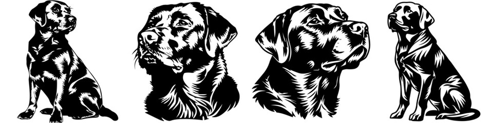 Poster - Black and white sketch of dog