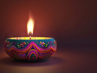 Wall Mural - Candle with colorful design