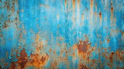 Poster - Blue painted rusty metal texture background, rusty, metal, texture, blue, painted, background, weathered, old, corroded