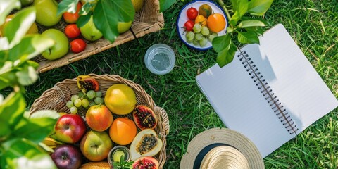 Wall Mural - Summer picnic setup